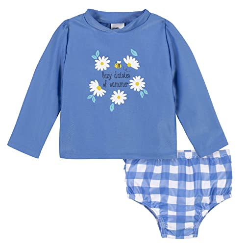 Gerber Baby-Girls Baby Toddler Long Sleeved Rashguard Swim Bathing Suit SetRash Guard Set