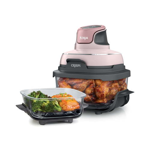 Ninja Crispi Glass Air Fryer 4-Qt, 3-in-1, Air Fry Recrisp, Portable, Dishwasher Safe, FN100WMPK Pink