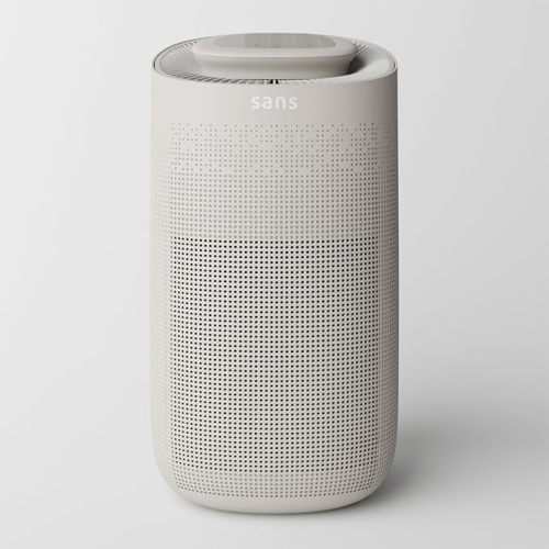 Sans Air Purifier Mini for Large Rooms (Up to 490 Sq Ft) – True HEPA & Activated Carbon Filter for Allergies, Pets, Dust, and Odors | Quiet 25dB Operation with UV-C Light & Lights-Out Mode (Sand)