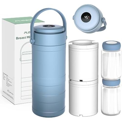 Portable Breast Milk Cooler, 24H 360° Cooling, Digital Temp Display, 22oz Capacity with 2 BPA-Free Bottles, CPC Certified for Outdoor Travel & Commute