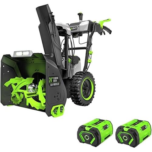 EGO Power+ 24" Electric Snow Blower, Cordless Self-Propelled 2-Stage XP, Includes (2) 56 V 10.0Ah Batteries and Dual Port Charger - SNT2416