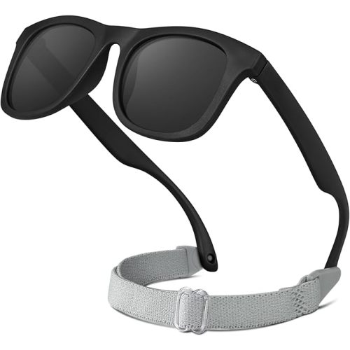 RIVBOS Baby Sunglasses Boys&Girls with Strap UV400 Polarized Flexible for Toddler,Infant and Newborn(0-24month) RBK0231