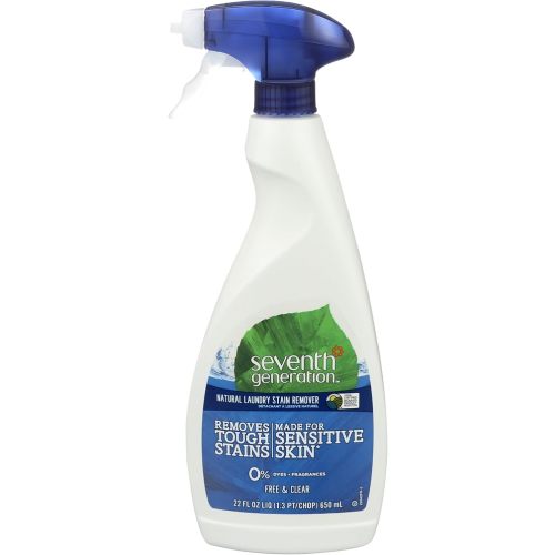 Seventh Generation Natural Laundry Stain Remover, Free & Clear, 16 oz Spray Bottle