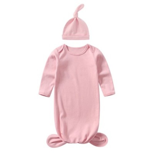 MyKids-USA Baby Sleeping Bag Hat Set Spring Summer Baby Sleepwear Anti-Kicker Surprise Jump Swaddling Clothes Pink S