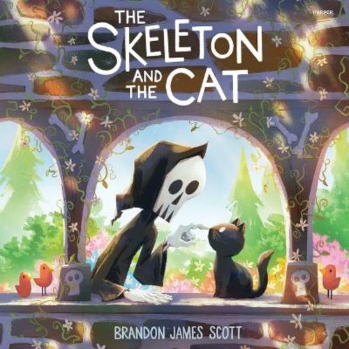 The Skeleton and the Cat - by Brandon James Scott (Hardcover): Halloween