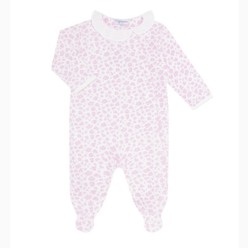 Pink Cheetah Print Crossover Footie