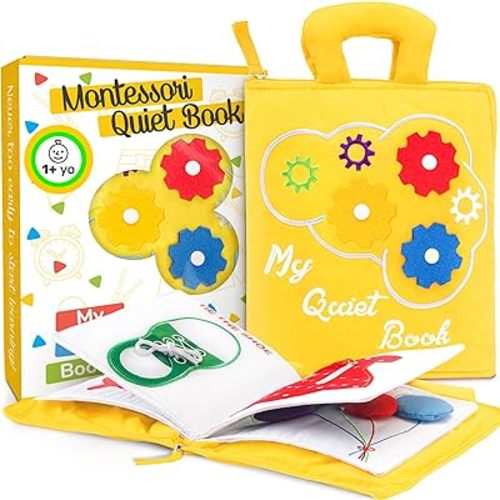deMoca Quiet Book Montessori Toy for 1 Year Old, Preschool Busy Book for Toddlers 1-3, Travel Road Trip Essentials Kids with Activities, Educational Sensory Toy Boys & Girls, Packaging May Vary