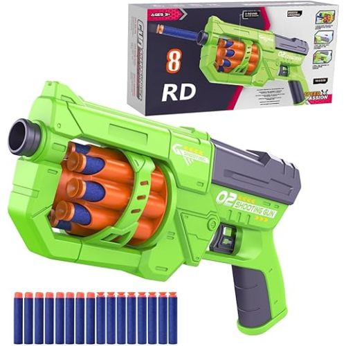 RD-8 Toy Blaster Gun Set, Foam Darts Fit for Nerf Guns for Kids Ages 8-12, Long Range Rotating Barrel, Fun Indoor & Outdoor Shooting Game, Easter Gift for Boys Ages 5 6 7 8 9 10 12