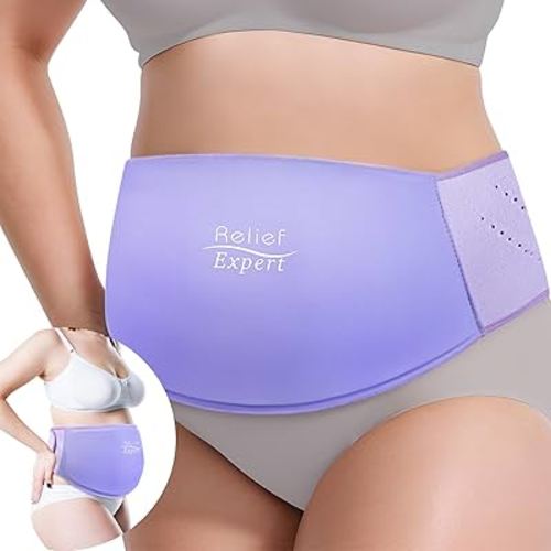 C-Section Gel Ice Pack for Post-Op Recovery – Belly Binder for C-Section, Hot & Cold Therapy for Postpartum Recovery, Soft Gel Ice Wrap for Incision Protection, Reduces Swelling and Discomfort, Purple