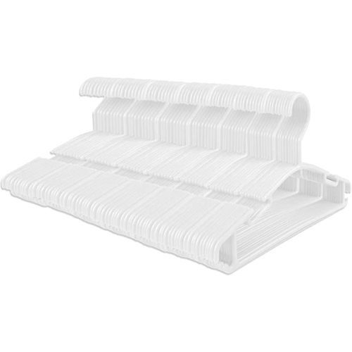 GoodtoU Baby Hangers Plastic Kids Hangers Clothing Toddler Hanger 100 Pack for Baby Children Hanger White