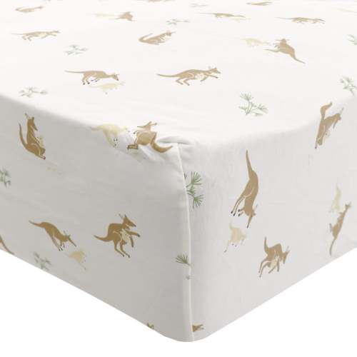 Drap Contour pour Lit de Bébé - Kangourous