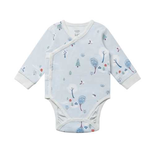 Organic Cotton Long Sleeve Kimono Onesie | Nest Designs
