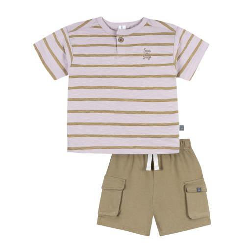 Modern Moments by Gerber Baby and Toddler Boy Textured Shirt and Cargo Short Set, 2-Piece, Sizes 0/3 Months - 5T