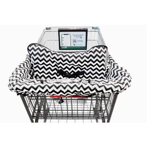 Black and White Chevron Shopping Cart and High Chair Cover