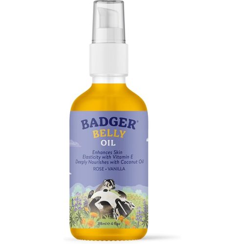 Badger Organic Pregnant Belly Oil, Jojoba & Coconut, 4 oz