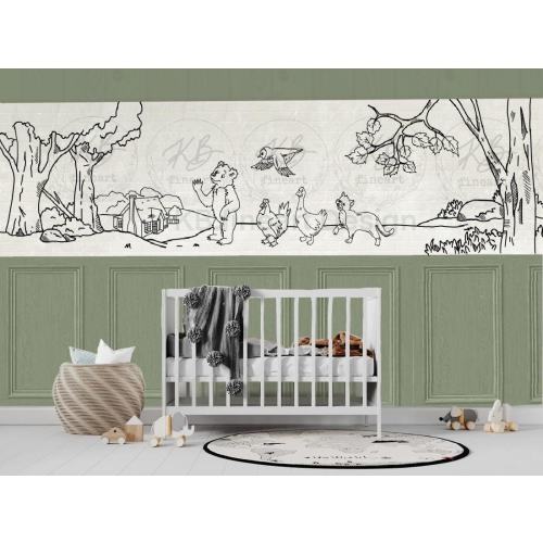 Digital "little bear" Mural template