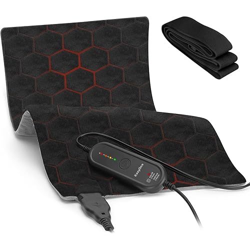 KozyOne Weighted Premium Heating Pad - Far Infrared & Negative Ion Therapy for Pain Relief in Back, Neck, Shoulders, Knees, 4 Heat Settings, Auto-Off, Machine Washable (12" x 24")