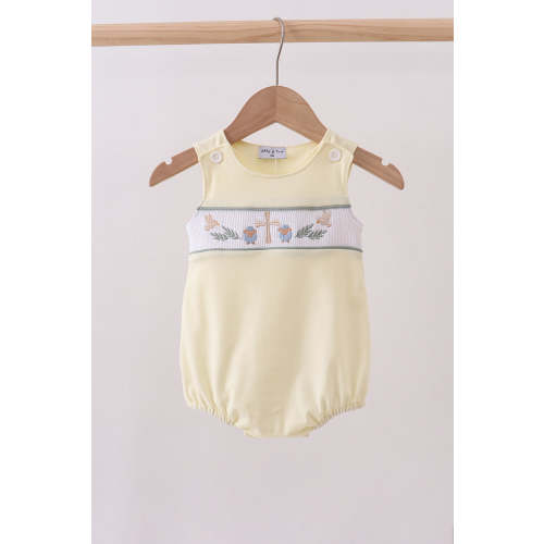 Yellow cross sheep embroidery bubble