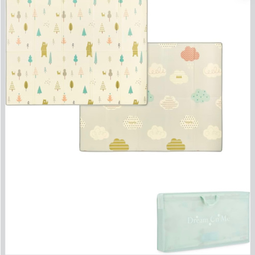 Dream On Me Play Time Reversible Baby Playmat, Foldable Extra Large Thick Foam Crawling Playmats for Toddlers, Waterproof Portable Playmat for Babies