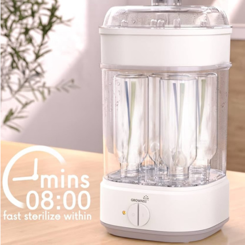 Bottle Sterilizer, Baby Bottle Steam Sterilizer, Electric Baby Bottle Sanitizer with Timer for Baby Bottles, Pacifiers, Pump Parts