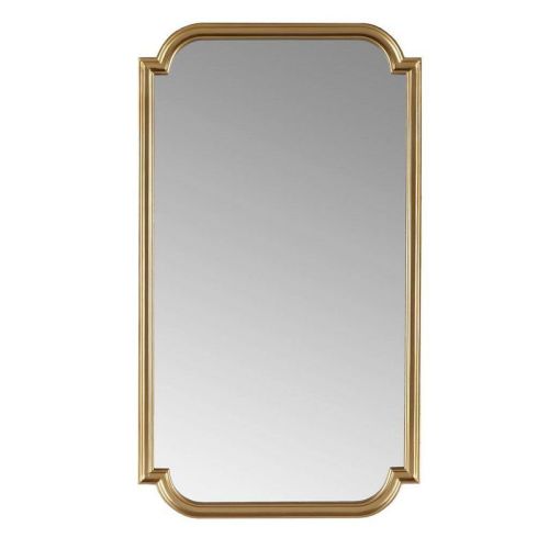 Adelaide Gold Scalloped Wood Wall Mirror Gold - Madison Park: Luxury Glam Style, MDF Frame, No Assembly Required