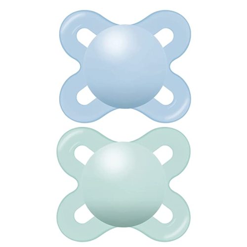 MAM Original Start Matte Newborn Baby Pacifier, Best Pacifier for Breastfed Babies, Sterilizer Case, Boy, 0-3 (Pack of 2) - 2 Count (Pack of 1)