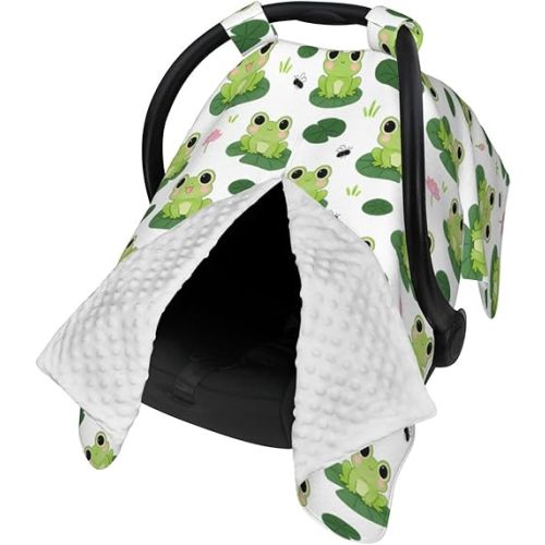 Frog Baby Car Seat Canopy Cover Multi Use Nursing Cover for Mom Nursing Covers Newborn Frog Shower Gift