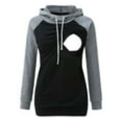 Breastfeeding Shirts For Women Hooded Sweatshirt Clearance Sales Maternity Crew Neck Splicing Long Sleeve Breast-Feeding Pregnant Woman Nursing Hooded Blouse Tops