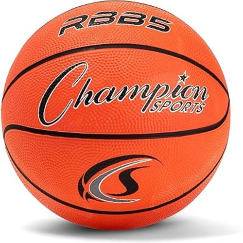 Champion Sports Rubber Basketballs – Durable Indoor & Outdoor Training & Recreational Game Balls, Multiple Sizes & Colors