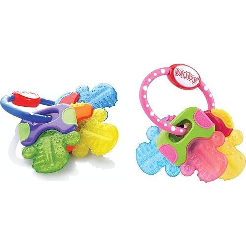 Nuby Ice Gel Teether Keys Blue and Pink