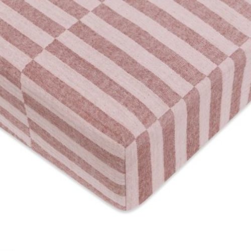 Babyletto Crib Sheet in GOTS Certified Organic Muslin Cotton - Maroon Stripe