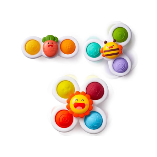 LiKee Strong Suction Cup Fidget Rotating Sensory Bath Toys for Baby