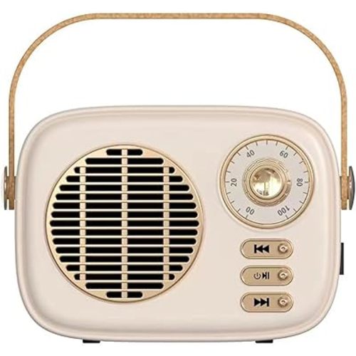 Retro Bluetooth Speaker, Vintage Decor, Gifts for Women Men Teen Girls,Portable Wireless Bluetooth Speaker, Cute Aesthetic Style for Office Kitchen Desk Bedroom Outdoor Support USB/TF Card/AUX (Beige)