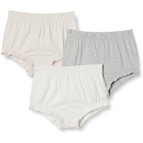 Amazon Essentials Toddlers and Baby Girls' Cotton Bloomer Shorts with Elastic Waist, Pull-on, Pack of 3