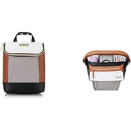 Itzy Ritzy Insulated Bottle Bag – Keeps Bottles Warm or Cool & Adjustable Stroller Caddy/Organizer - Stroller Organizer Bag Featuring Front Zippered