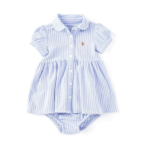 Baby Girls Stripe Knit Oxford Dress & Bloomers Set