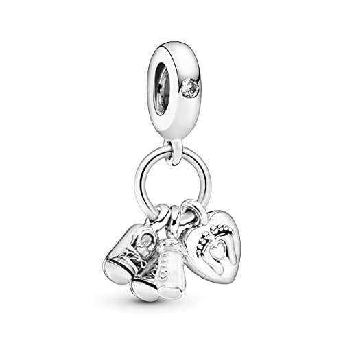PANDORA My Little Baby, White Enamel & Clear CZ