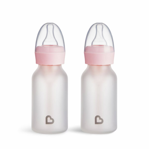Munchkin Bond Silicone Coated Glass Baby Bottles - Pink - 4 fl oz/2pk