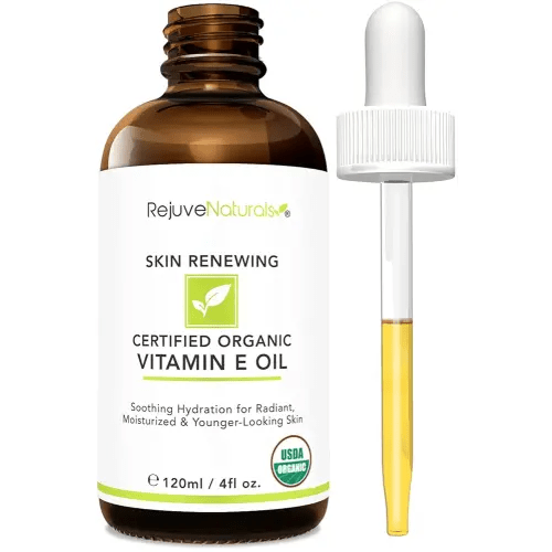 Vitamin E Oil - 100% All Natural & USDA Organic (LARGE 4oz Bottle) Repair Dry, Damaged Skin from Surgery & Acne, Age Spots & Wrinkles. For Radiant, Hydrated & Youthful Skin. Face & Body Moisturizer