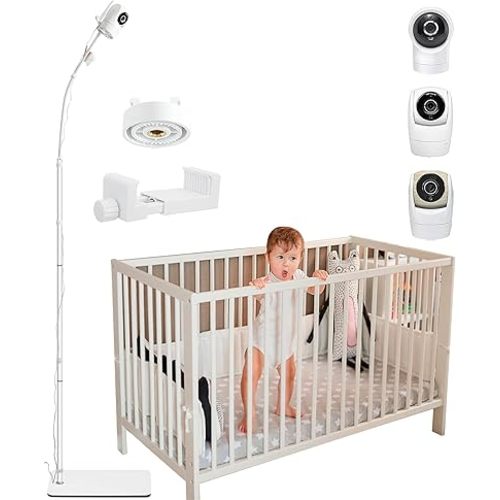 Upgraded Universal Baby Monitor Floor Stand Holder for VTech New VM901, VM928HD, VM5463, VM819, VM919HD Cameras, Stable Silent Base, Height Adjustable, Easy Assembly, No Tools or Wall Damage