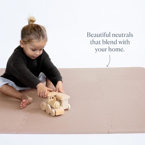 Toddlekind Playmat -Classic Foam Play Mat- 4 x 4 feet Premium Quality Foam Play Mat for Babies/Toddlers, Stylish, Non-Toxic, Odorless, Blush