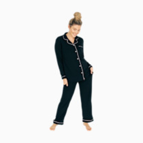 Kindred Bravely Clea Bamboo Long Sleeve Pajama Set - Black, Small