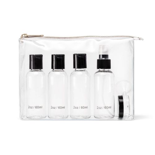 Sonia Kashuk™ TSA Travel Makeup Bag Kit - Clear: Zipper Closure, 5.75" Height, Single Compartment