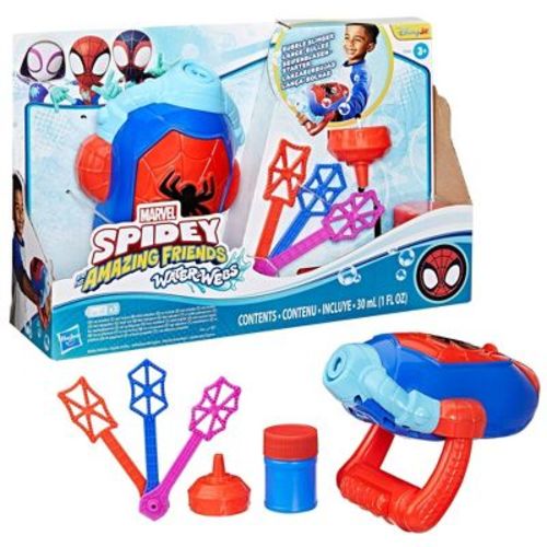 Marvel Spidey and His Amazing Friends Water-Webs Bubble Slinger, Christmas Gifts for Kids