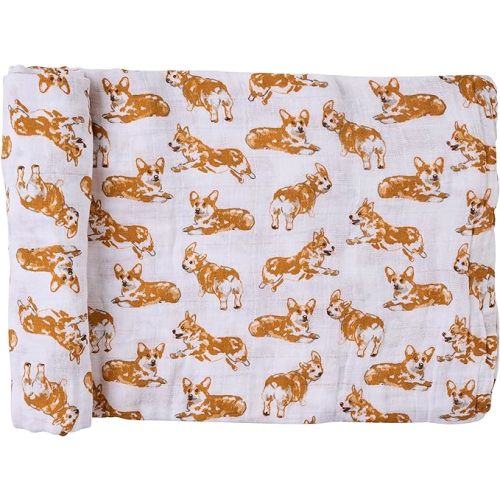Mud Pie Golden Doodle Print Baby Swaddle Blanket, 47" x 47",