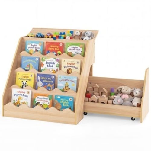 Costway Kids’ Bookshelf & Toy Storage Organizer with Rolling Drawer