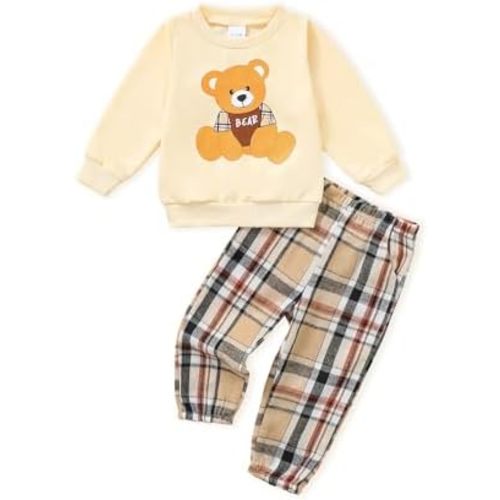 NZRVAWS Toddler Baby Boy Clothes Infant Fall Winter Outfit Long Sleeve Pant Top Set 2Pcs Sweatshirt 0 Month-3 Years