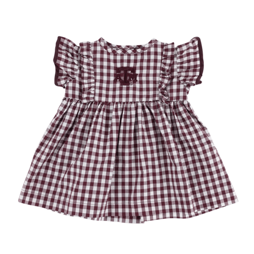 Texas A&M Collegiate Outfitters Infant Gingham Ruffle Dress - Maroon