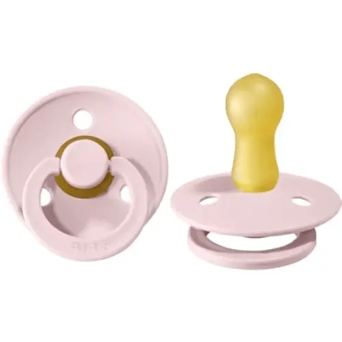 BIBS Pacifiers Colour Collection | Natural Rubber Baby Pacifier | Set of 2 BPA-Free Soothers | Made in Denmark | 0+ Months (Pack of 2) | Blossom