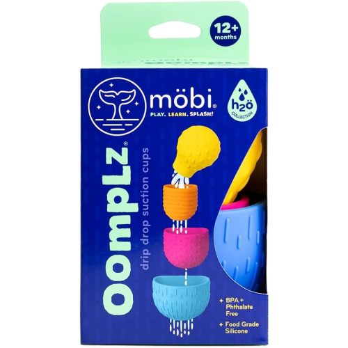 Mobi Oomplz Water Toys - Baby Stacking Cups for Toddlers, Bath Cups, Pool and Tub Toys, Water Play for Babies and Kids, Non Toxic Food Grade Silicone and BPA Free - for Toddlers Ages 1-3